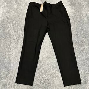 Chico's Black Label Pants Womens 1 Petite (31x25.5) Tuxedo Slim Ankle Black